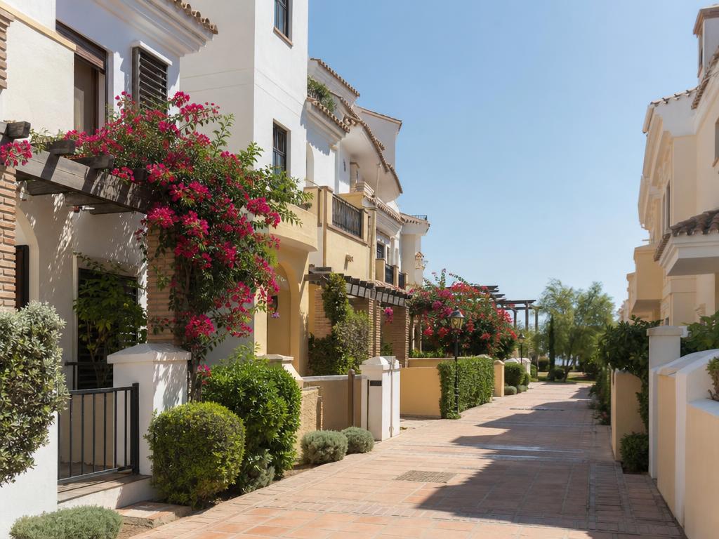 Mediterranean townhouses with private terraces in a residential development